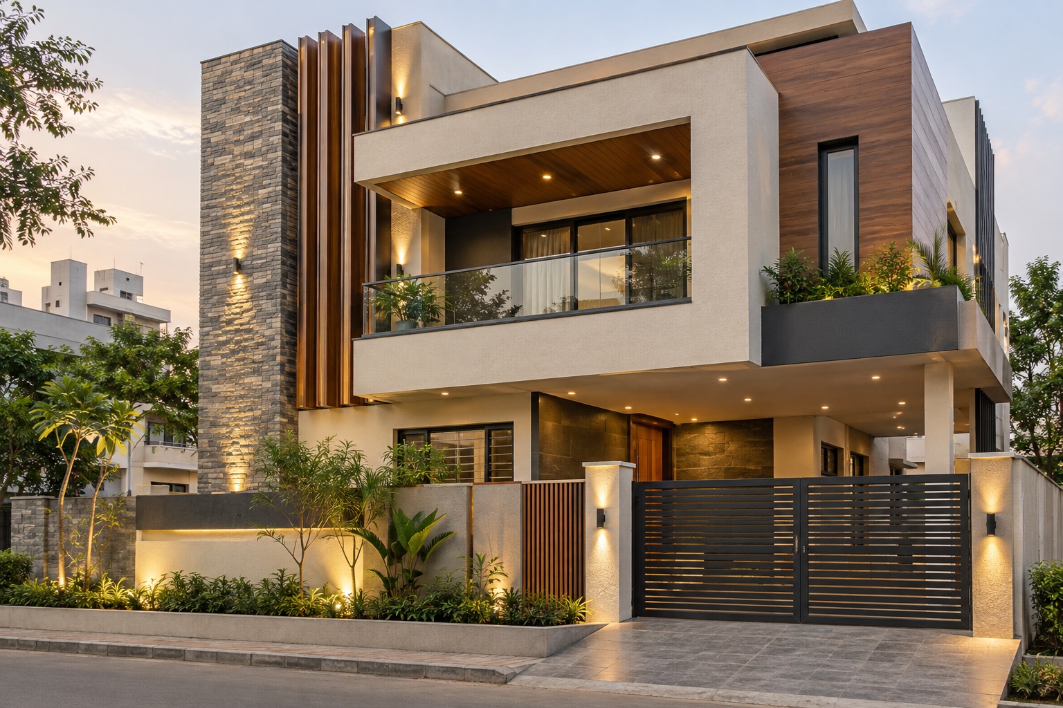 Modern exterior facade cladding